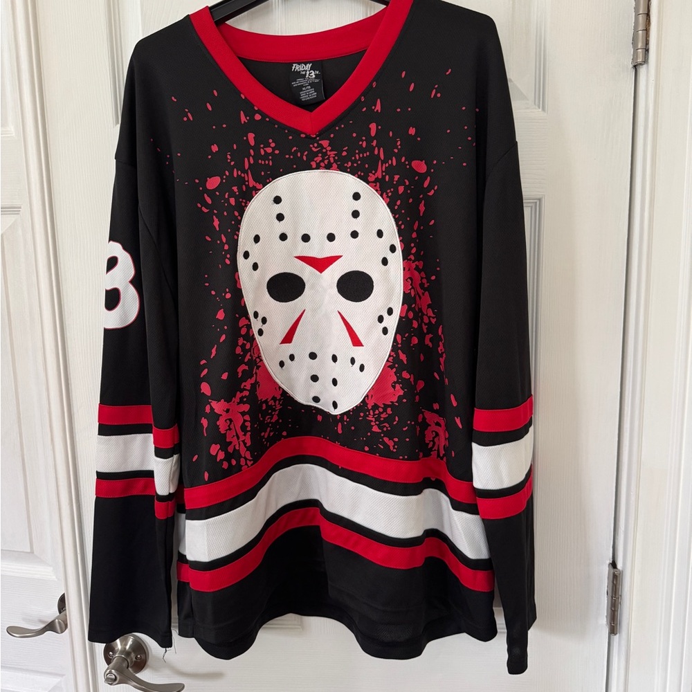 Friday the 13th Jason Voorhees Faux Hockey Jersey Costume Halloween
